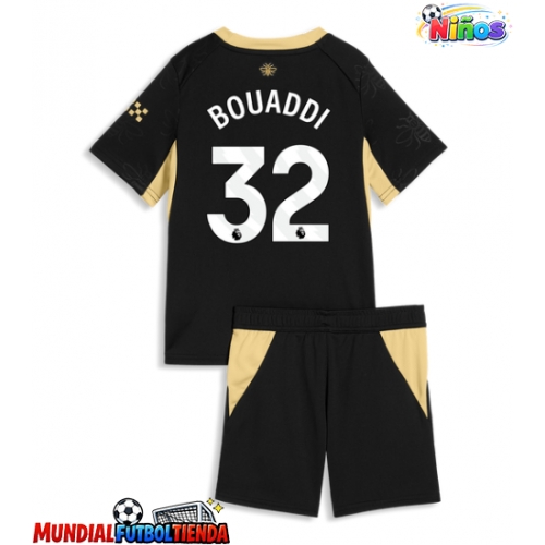 Camiseta Manchester City Ayyoub Bouaddi #32 Segunda Equipación Replica 2026-27 para niños mangas cortas (+ Pantalones cortos)